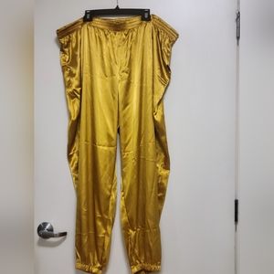 Ashley Stewart Gold Satin Joggers Size 30/32